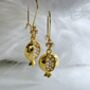 Pomegranate Drop Hoop Pearl Earrings, thumbnail 1 of 12