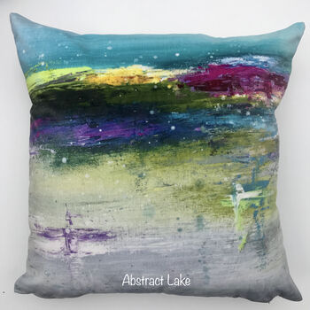 Velvet Abstract Landscape Cushions, 4 of 7