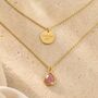 Strawberry Quartz Layered Necklace Set Choose Joy Engraved Necklace Jewellery Gift For Her, thumbnail 1 of 3