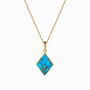 Copper Turquoise Diamond Cut 18k Vermeil Pendant, thumbnail 3 of 4