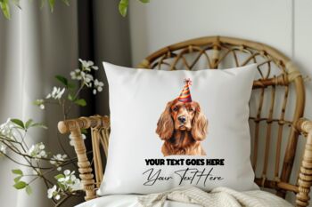 Personalised Cocker Spaniel Birthday Congratulations Party Cushion, 2 of 2