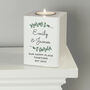 Personalised Botanical White Wooden Tea Light Holder, thumbnail 2 of 4
