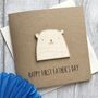 Happy First Father's Day Wooden Bear Card, thumbnail 1 of 2