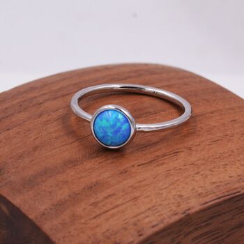 Sterling Silver Opal Ring, 3 of 11