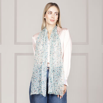 Branches Long Chiffon Silk Scarf, 5 of 10