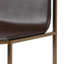 Vesper Brown Faux Leather And Gold Frame Dining Chair, thumbnail 2 of 2