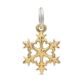 Snowflake Fine Solid Gold Charm Pendant, 3 of 6