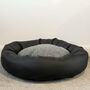 Vegan Leather Donut Dog Bed With Sherpa Fleece Cushion, thumbnail 1 of 12