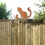 Metal Rusty Cat And Mouse Fence Topper Decoration, thumbnail 10 of 10