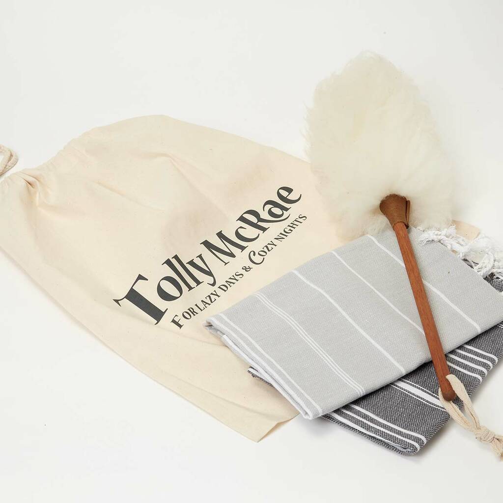 Gift Set Sheepskin Duster And Two Towels, 1 of 10