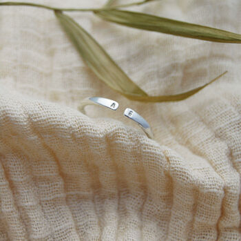 Personalised Initial Open Silver Stacking Ring, 2 of 7