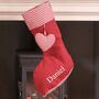 Red Gingham Heart Christmas Stocking, thumbnail 3 of 6