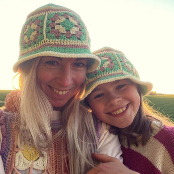 Granny Square Crocheted Summer Bucket Hat, 2 of 3