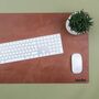 Recycled Bonded Leather Engraved Desk Mat, thumbnail 1 of 5