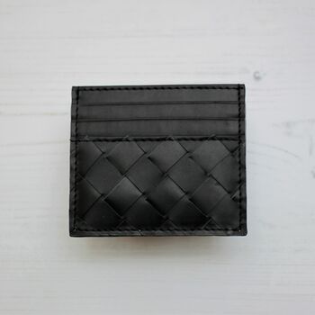 Personalised Braided Leather Card Holder With Message, 9 of 9