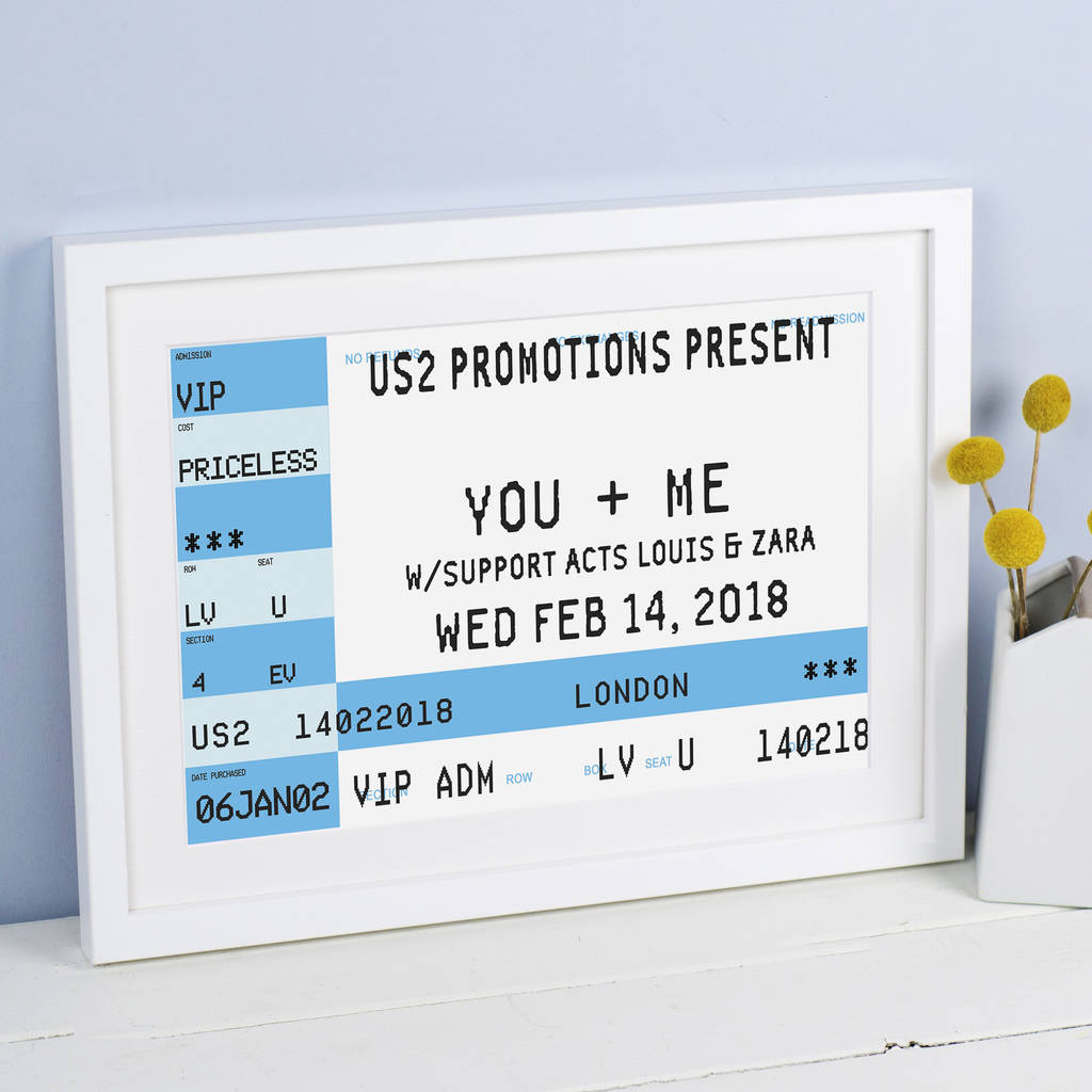 personalised concert ticket print by of life lemons