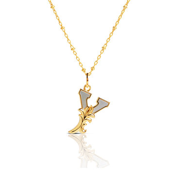 Gold Plated Y Initial Necklace With Mother Of Pearl, 2 of 6