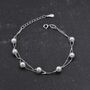 Sterling Silver Pearl Minimalist Charm Layer Bracelet, thumbnail 4 of 12