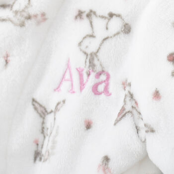 Personalised Bunny Print Dressing Gown With Ears, 4 of 9