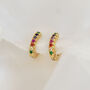 Rainbow Huggie Hoop Earrings, thumbnail 1 of 8