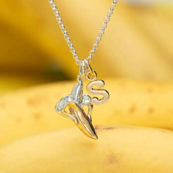 Sterling Silver And Gold Plated Banana Charm Necklace, 3 of 7