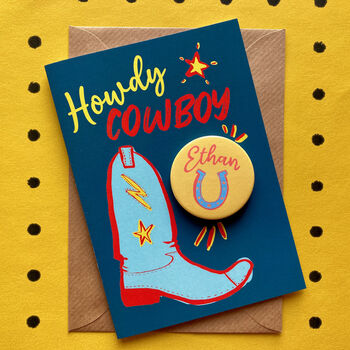 Personalised Howdy Cowboy Card, 3 of 4