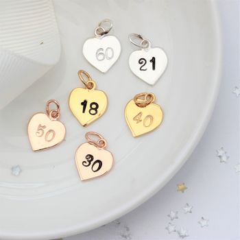 Sterling Silver, Rose Gold Or Gold Vermeil Number Charm, 3 of 6