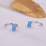 Minimalist Opal Marquise Huggie Hoop Threader Earrings, thumbnail 7 of 11