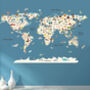 World Map Wildlife Animals Removable Wall Sticker, thumbnail 2 of 6