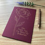 Thank You Bridesmaid Personalised Peony Flower Gold Foil Wedding Card, thumbnail 9 of 12