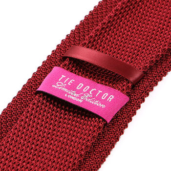 Red Silk Knitted Tie, 3 of 3