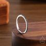 Sterling Silver Extra Skinny Onyx Black Cz Pave Ring, thumbnail 1 of 10