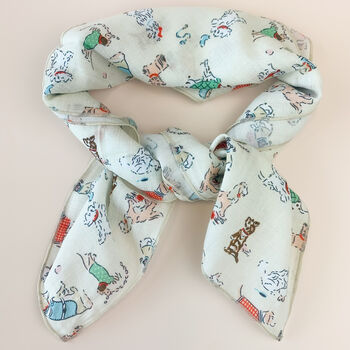 Dog Print Cotton Blend Square Scarf, 2 of 4