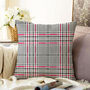 Grey And Red Plaid Soft Pillow Cover, thumbnail 1 of 4