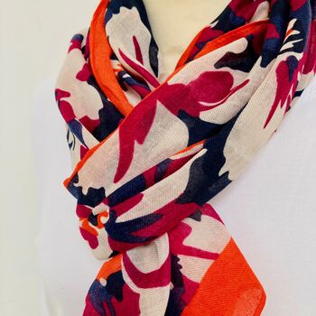 Recycled Autumnal Purple Mix Floral Scarf, 5 of 6