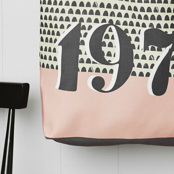 Personalised Birthday Year Shopping Tote Beach Bag, 2 of 4