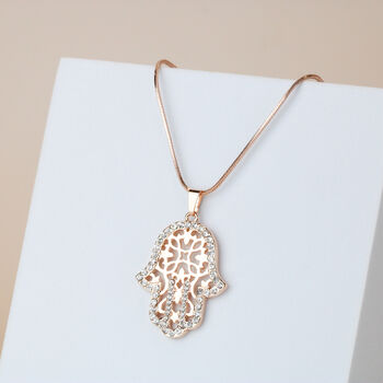 Hamsa Hand Pendant Necklace, 3 of 5
