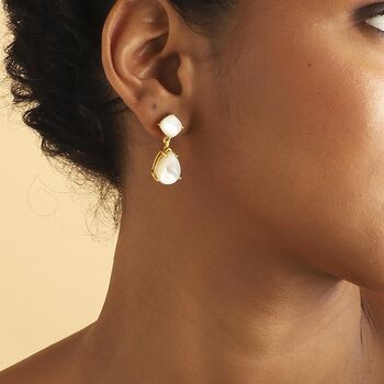 'Pure Elegance' White Onyx Stone Earrings, 3 of 5