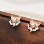 Sterling Silver Fox Head Stud Earrings, thumbnail 6 of 10