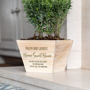 Personalised Wooden Planter Home Sweet Home, 2 of 3