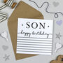 Simply Stripey Son Birthday Card, thumbnail 1 of 2