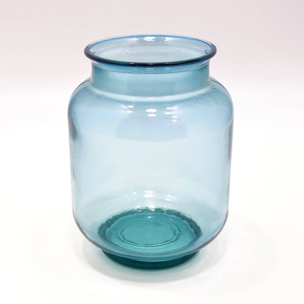 Recycled Glass Hurricane Jar Six Colours By The Recycled Glassware