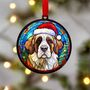 St Bernard In Santa Hat Suncatcher Decoration, thumbnail 1 of 6