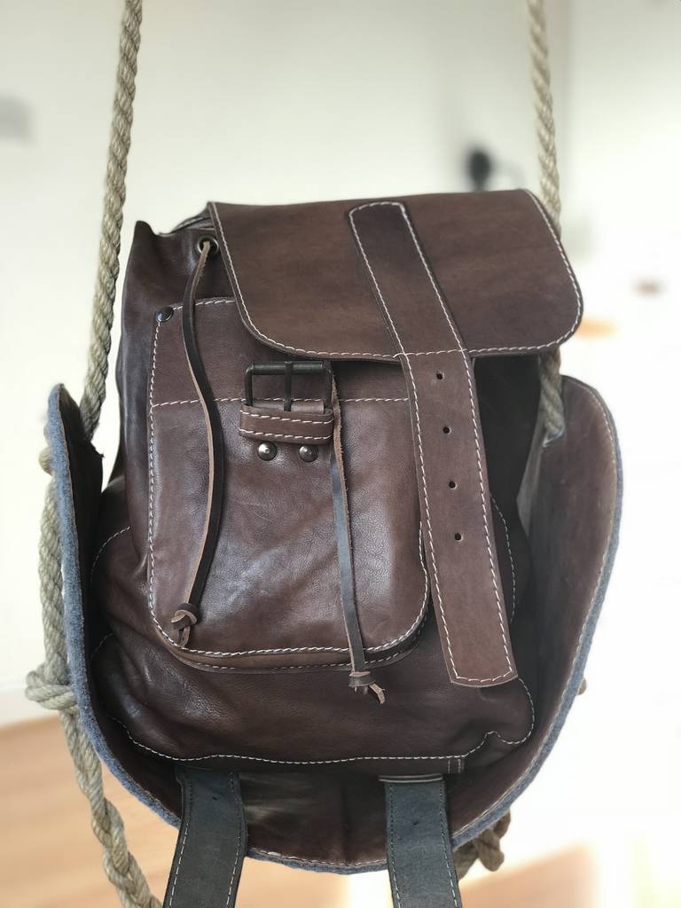 Handmade Leather Backpack By cutme | notonthehighstreet.com