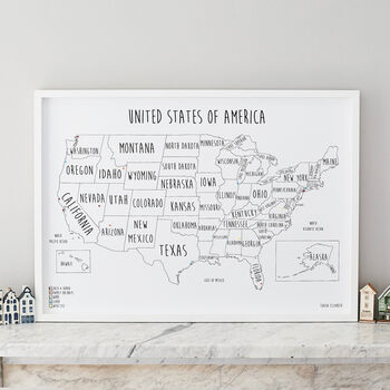 Personalised USA States Pin Board Map With Pins, 5 of 10