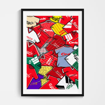 Liverpool Football Shirt Mash Up Print, 2 of 3