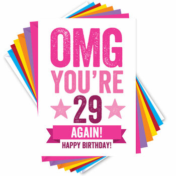 Omg You're 29 Again Birthday Card, 4 of 4