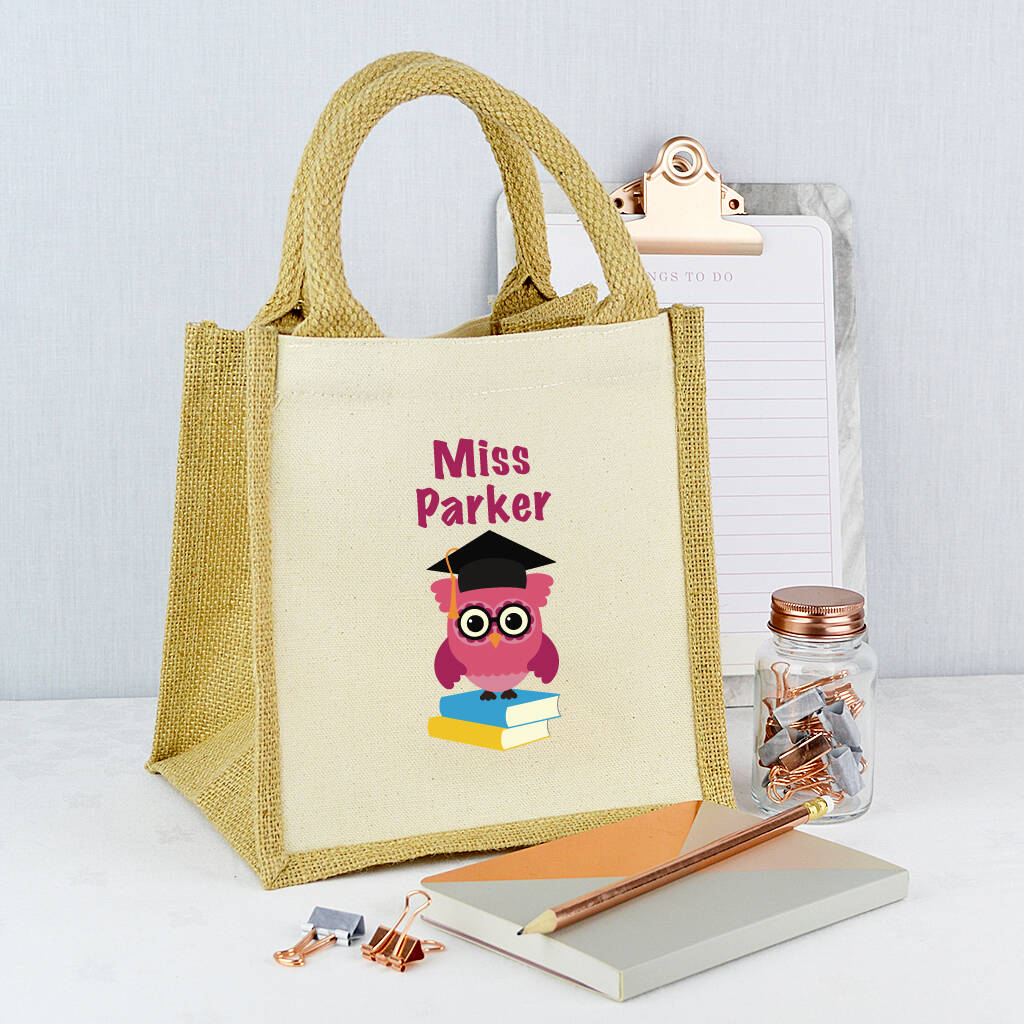 Personalised 'owl' Teacher Lunch Bag By Andrea Fays