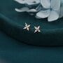 Sterling Silver Four Marquise Flower Stud Earrings, thumbnail 2 of 12