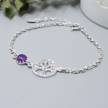Tree Of Life Birthstone Bracelet Sterling Silver, 2 of 4